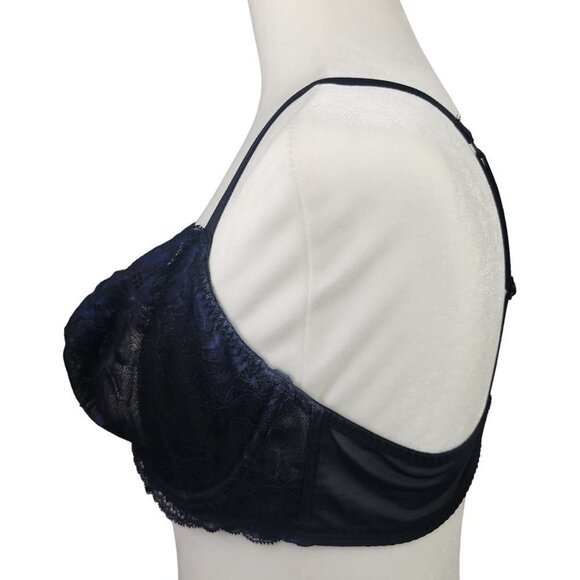 La SENZA Lace Underwire Bra No Padding Black & Blue 38DD - Picture 4 of 7